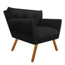 Ver imagem 5 de Kit Namoradeira e 01 Poltronas Anitta Suede Pés Palito - D'Rossi - Preto