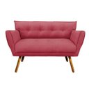 Ver imagem 2 de Kit Namoradeira e 01 Poltronas Anitta Suede Pés Palito - D'Rossi - Rose