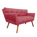 Ver imagem 3 de Kit Namoradeira e 01 Poltronas Anitta Suede Pés Palito - D'Rossi - Rose