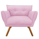 Ver imagem 3 de Kit Namoradeira e 01 Poltronas Anitta Suede Pés Palito - D'Rossi - Rosa Bebê