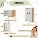 Ver mais imagens de Quarto de Bebê Completo com Berço Americano 3 em 1 Flor Multimóveis MP4922 Madeirado/Branco