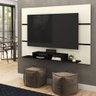 Painel TV 65 Polegadas Prateleira Flutuante 2 Nichos 1800:OffWhite/Preto - 1