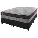 Ver imagem 1 de Cama Box King Preto + Colchão Molas Ensacadas Suporte 200 Kg Baltimore 193x203x70cm