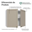 Ver imagem 3 de Armário Aéreo 80 cm 2 Portas Branco/Crema Vik Madesa