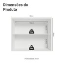 Ver imagem 2 de Armário Aéreo 80 cm 2 Portas Branco/Crema Vik Madesa