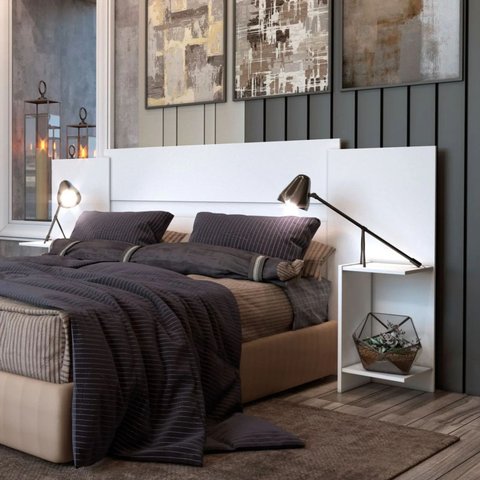 Cabeceira Painel Box Casal Arizona Tcil Móveis Branco