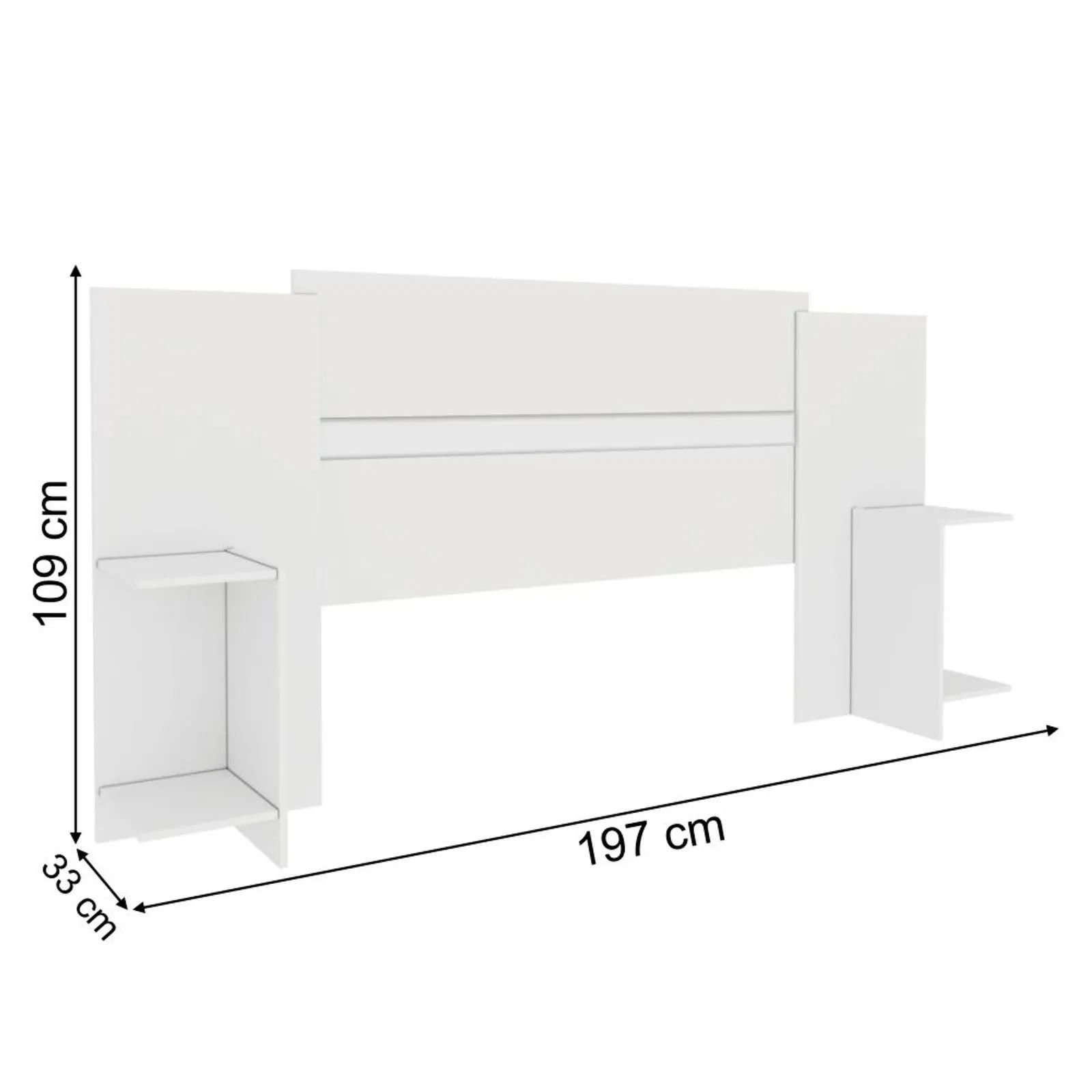 Cabeceira Painel Box Casal Arizona Tcil Móveis Branco - 3