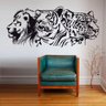 Adesivo de Parede Leão Tigre e Onça-Pequeno 108x48cm - 1