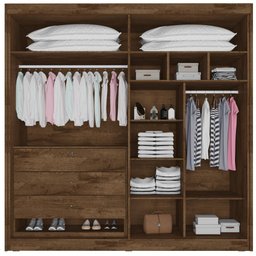 Guarda Roupa 4 Portas Potente 100% Mdf Brauna - Móveis Europa - 3