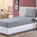 Ver imagem 1 de Jogo de Lençol Solteiro Malha 100% Algodão 2 Peças Cor Cinzaa