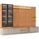 Ver imagem 2 de Rack para Sala com Painel para TV 75 pol Cristaleira LED 335cm Noble L05 Canela Gris Fosco - Lyam de
