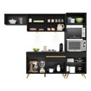 Ver imagem 6 de Armário de Cozinha Compacta 252cm com Leds Veneza Up Multimóveis V2015 Preto/dourado