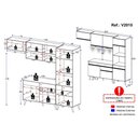 Ver imagem 5 de Armário de Cozinha Compacta 252cm com Leds Veneza Up Multimóveis V2015 Preto/dourado