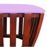 Puff Tamborim Centro Corino Base Madeira - Lilás - 3