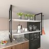 Prateleira Industrial Suspensa Teto Cozinha pratileira prateleira mdf nicho industrial nichos para - 1