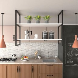 Prateleira Industrial Suspensa Teto Cozinha pratileira prateleira mdf nicho industrial nichos para - 2