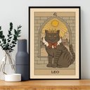 Ver imagem 2 de Quadro Carta Tarot Gato Signo Leão 45x34cm:madeira Preta