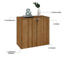 Ver imagem 5 de Armário Baixo com 02 Portas 75x80x42cm Wlab80 Lâmina Mel Branco