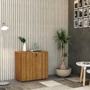 Ver imagem 2 de Armário Baixo com 02 Portas 75x80x42cm Wlab80 Lâmina Mel Branco