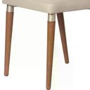 Ver imagem 7 de Conjunto de 2 Cadeiras Lara - Natural C/ Pu Off White - Champanhe