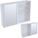 Ver imagem 1 de Armário Banheiro Espelheira Sobrepor e Embutir Branco | 46,5x9,5x32cm | 01 Porta | Astra