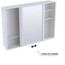 Ver imagem 6 de Armário Banheiro Espelheira Sobrepor e Embutir Branco | 46,5x9,5x32cm | 01 Porta | Astra