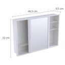 Ver imagem 3 de Armário Banheiro Espelheira Sobrepor e Embutir Branco | 46,5x9,5x32cm | 01 Porta | Astra