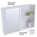 Ver imagem 5 de Armário Banheiro Espelheira Sobrepor e Embutir Branco | 46,5x9,5x32cm | 01 Porta | Astra