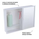 Ver imagem 4 de Armário Banheiro Espelheira Sobrepor e Embutir Branco | 46,5x9,5x32cm | 01 Porta | Astra