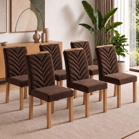 Conjunto 6 Cadeiras para Sala de Jantar Carol