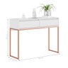 Aparador Buffet Rio 2 Gavetas para Sala 90 Cm Branco Cobre - 4