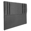 Ver imagem 2 de Cabeceira Casal Suede Cinza Estofada Siena com Pés 1,40 Rbl