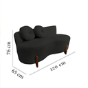 Ver mais imagens de Namoradeira Sofá Feijão Lounge 120cm Orgânica Veludo Preto