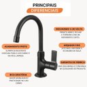 Ver imagem 3 de Torneira Lavatório Bancada Atria 1/4 de Volta 26809 Meber - Preto