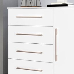 Cômoda com 4 Gavetas e sapateira Malibu New Branco - 3