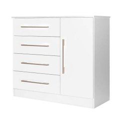 Cômoda com 4 Gavetas e sapateira Malibu New Branco - 2