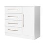 Cômoda com 4 Gavetas e sapateira Malibu New Branco - 2