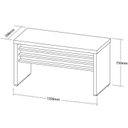 Ver imagem 3 de Conjunto Mesa Escritório Tamburato 1400 para 6 Pessoas Marrom/Nogal/Preto Artany