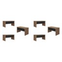 Ver imagem 2 de Conjunto Mesa Escritório Tamburato 1400 para 6 Pessoas Marrom/Nogal/Preto Artany