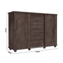 Ver imagem 4 de Cômoda com 5 Gavetas sapateira cabideiro e portas de correr Imperial Itauba