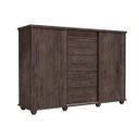 Ver imagem 2 de Cômoda com 5 Gavetas sapateira cabideiro e portas de correr Imperial Itauba