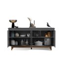 Ver imagem 3 de Aparador Buffet Sala Flow 4 Portas com Pés de Madeira - Rede Móveis