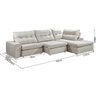 Sofá 2 Lugares Retrátil e Reclinável + Chaise Sued Veludo Arezzo 3,22M - 4