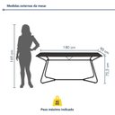 Ver imagem 3 de Conjunto de Mesa Retangular com 2 Bancos Retrô para Área Gourmet 180x90cm Varetas Preto