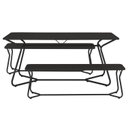 Ver imagem 5 de Conjunto de Mesa Retangular com 2 Bancos Retrô para Área Gourmet 180x90cm Varetas Preto