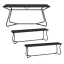 Ver imagem 2 de Conjunto de Mesa Retangular com 2 Bancos Retrô para Área Gourmet 180x90cm Varetas Preto
