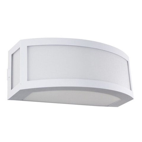 Arandela Policarbonato Maresia grande 29cm Branca + led 12w branco quente St1612