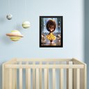 Ver imagem 2 de Quadro Infantil Orixá Baby Oxum 24x18cm:moldura Branca