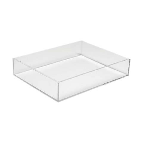 Bandeja de Acrílico Hara Transparente Lisa Alta 33x23 Cm