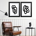 Ver imagem 1 de Kit 2 Quadros Grandes Ultra Minimalistas - 60x48cm:madeira Branca